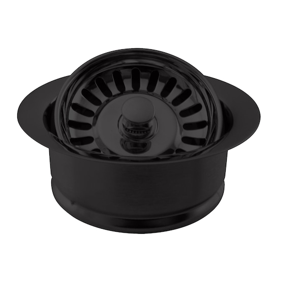 Westbrass InSinkErator Style Disposal Flange and Strainer in Powder coated Flat Black D2089SEV-62 - main